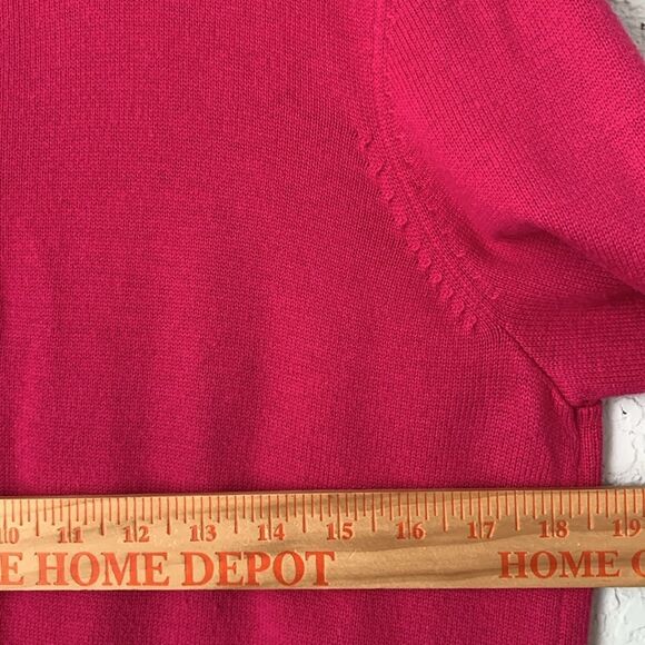 Weekends by Chico’s 1/4 Zip w/ Rhinestones Pink Women’s Sweater Size 1/ M/ 8 - Picture 6 of 10